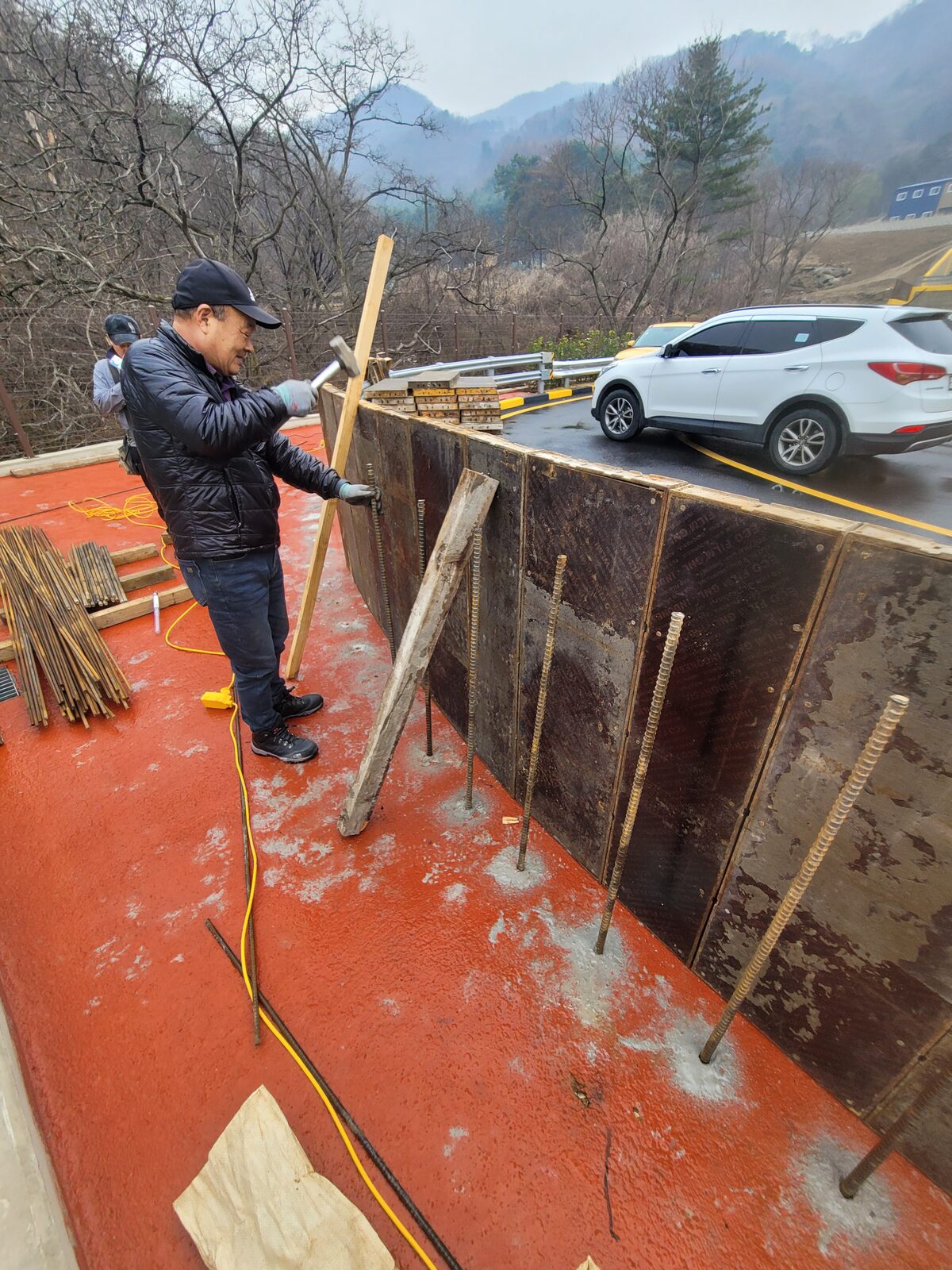 남양주화도 철근 앙카 고정 작업