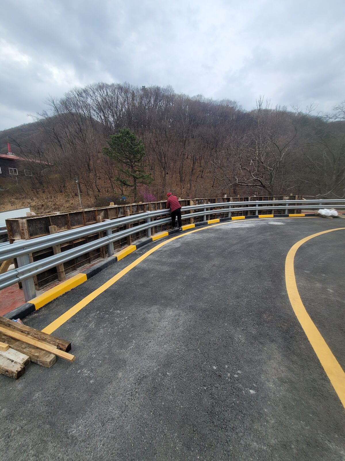 옹벽 철근 배근 및 고정 현장