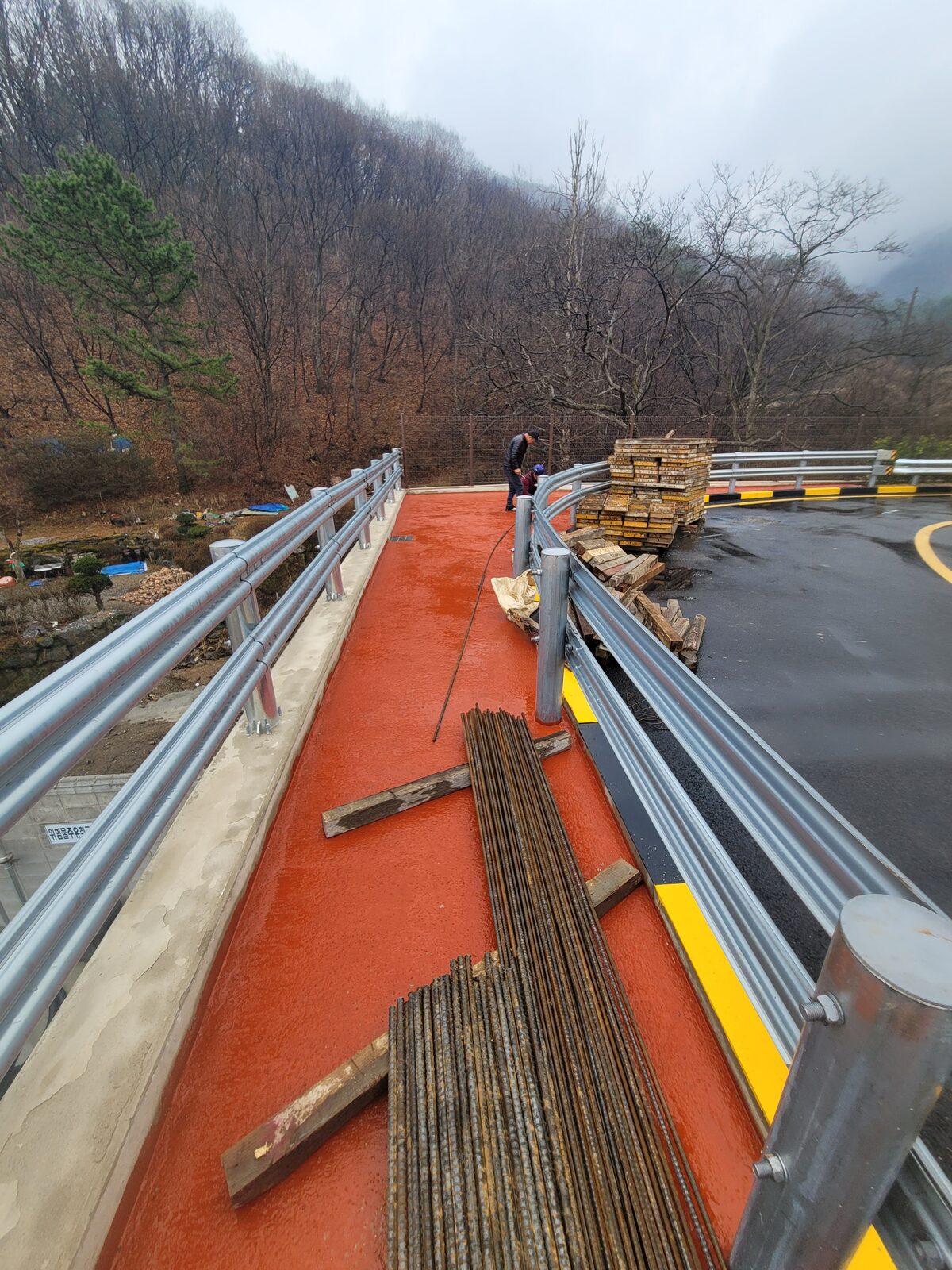 보강토옹벽시공 캡블럭 마감 작업